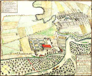 Topografischer Plan - Gros u. Klein Masselwitz oculariter aufgenomen von Fride. B. Wernher - Zaoenie paacowe, widok z lotu ptaka